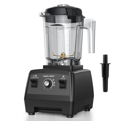 Subry Chefy Countertop Blender Pro 2000W, Professional High-Speed Blender with Powerful Brushless Motor, 25-Speed, 68oz, Heavy Duty Kitchen Blender for Smoothies, Ice Crushing & Food Prep, Black
